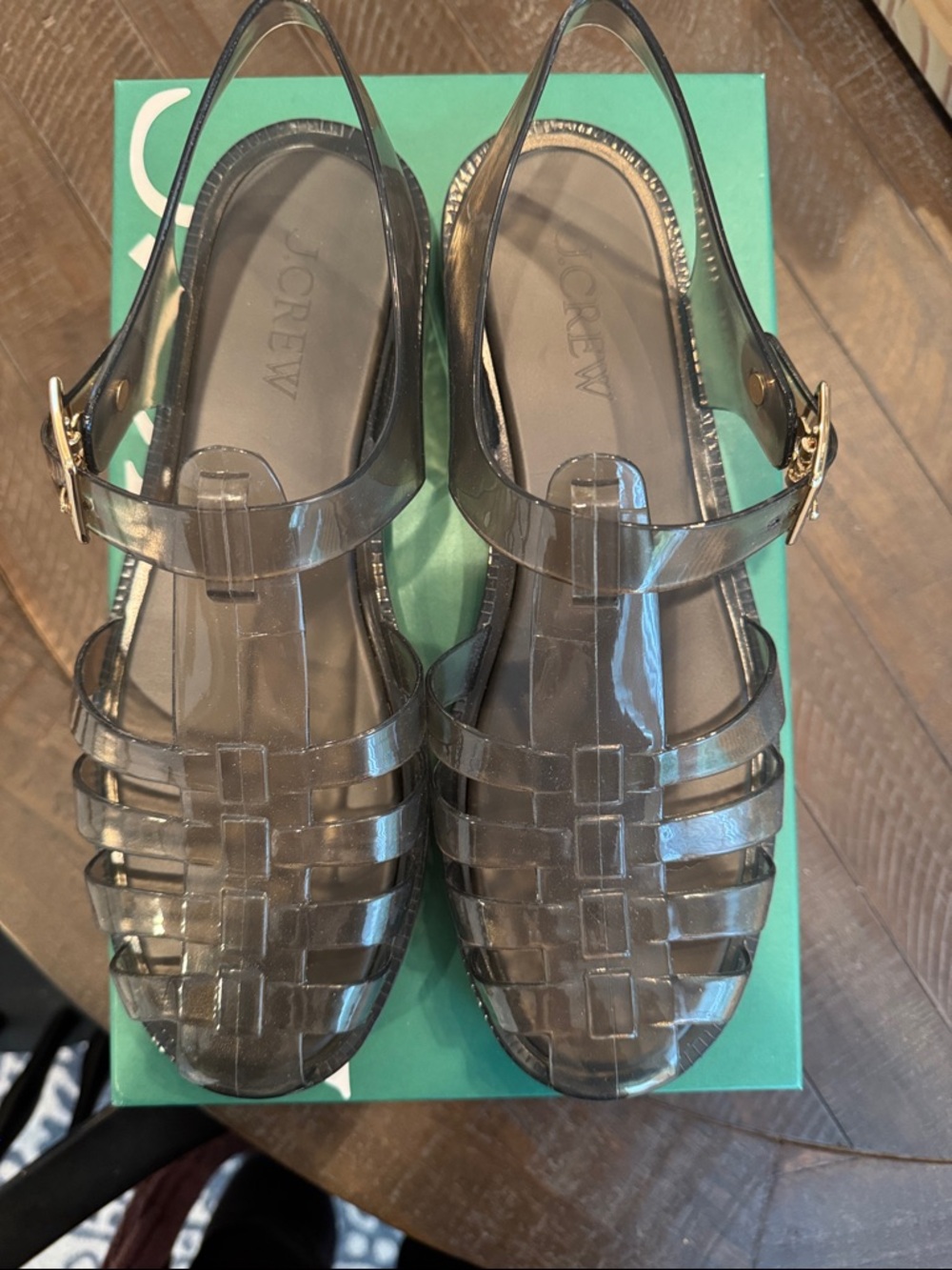 J. Crew Fisherman Jelly Sandals in Storm Cloud NEW! - Picture 4 of 4